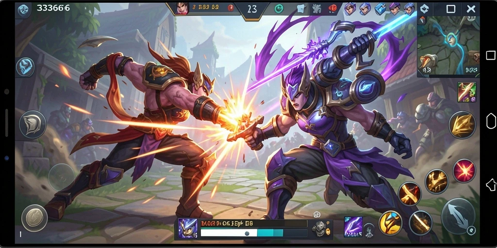 Tangkapan layar dari gameplay seru di MOBA 333666.