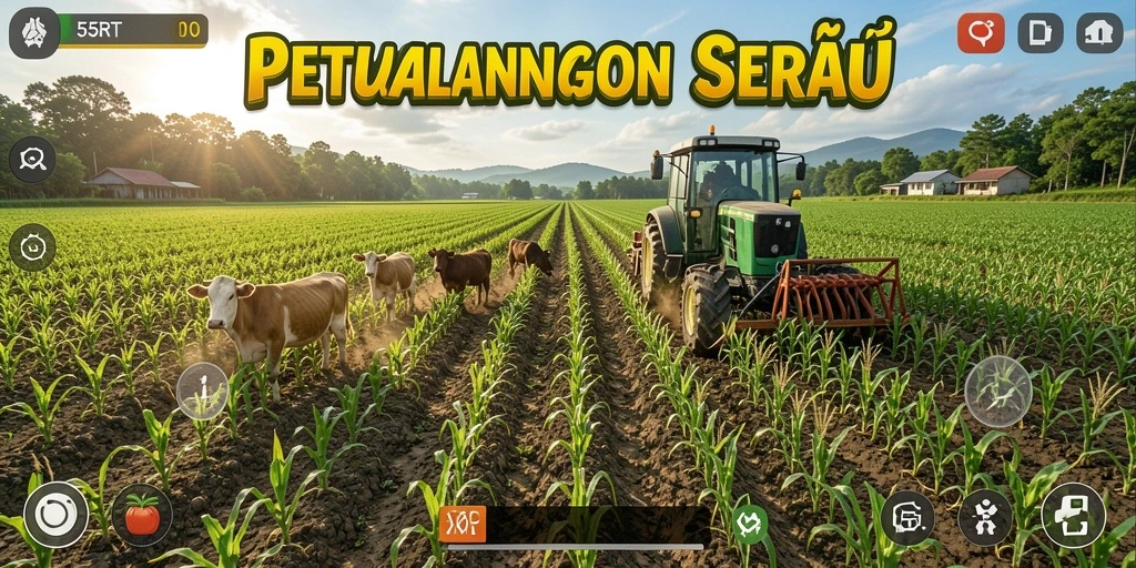 Screenshot utama 55RT menampilkan permainan berkebun yang seru.