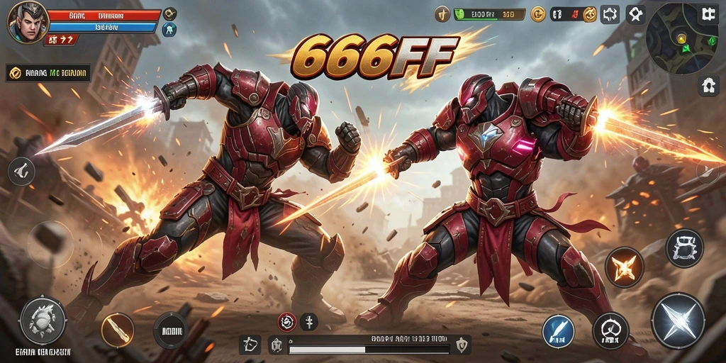 Screenshot 666FF menampilkan aksi pertarungan yang intens.