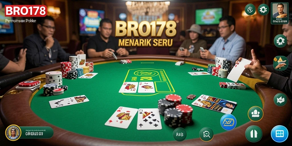 Tangkapan layar gameplay BRO178 yang menampilkan aksi poker yang mendebarkan.