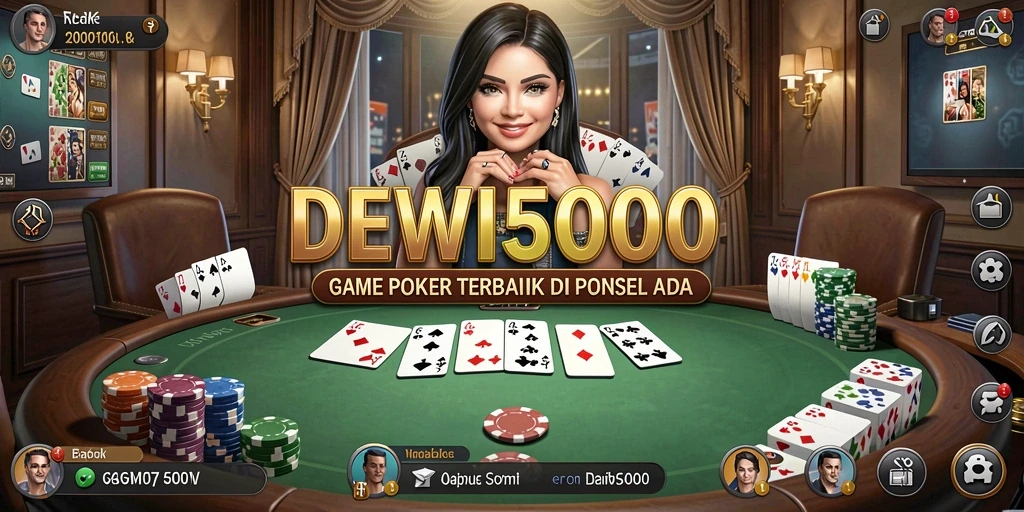 Screenshot DEWI5000 menampilkan gameplay poker yang seru dan interaktif.