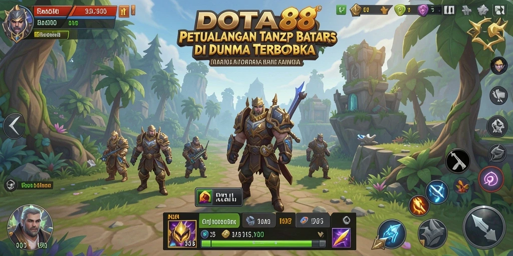 Tangkapan layar gameplay DOTA88 menampilkan lingkungan Open World yang menakjubkan.