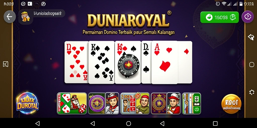 Tampilan gameplay seru DUNIAROYAL saat bermain domino.
