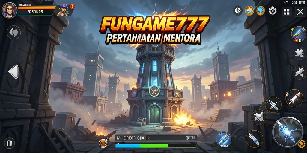 Screenshot gameplay Tower Defense FUNGAME777 yang menegangkan dan seru.
