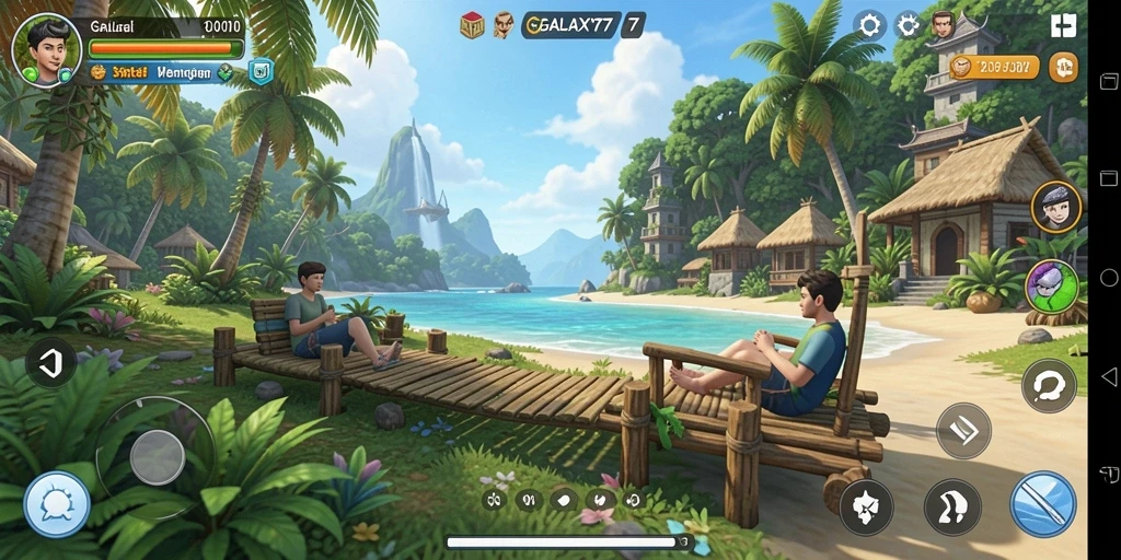 Tampilan gameplay seru dan penuh warna di GALAXY77.