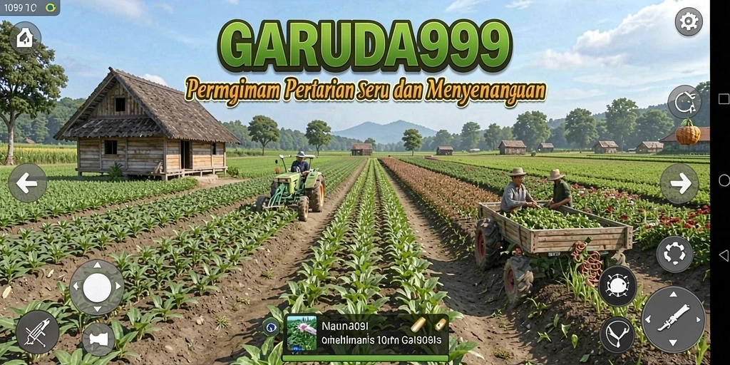 Tampilan gameplay GARUDA999 yang menarik dengan aktivitas bertani.