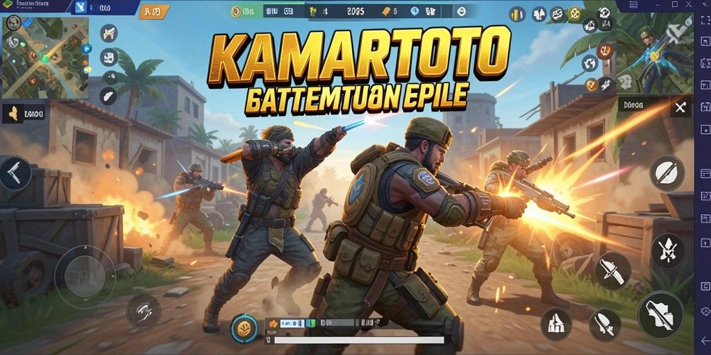 Gameplay KAMARTOTO yang intens dan penuh aksi dalam Battle Royale.