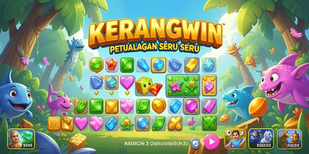 Tangkapan layar gameplay KERANGWIN yang penuh warna dan seru.