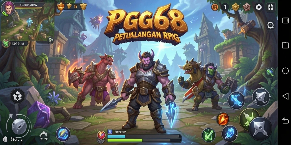 Screenshot utama PGG68 menampilkan aksi seru gameplay RPG.