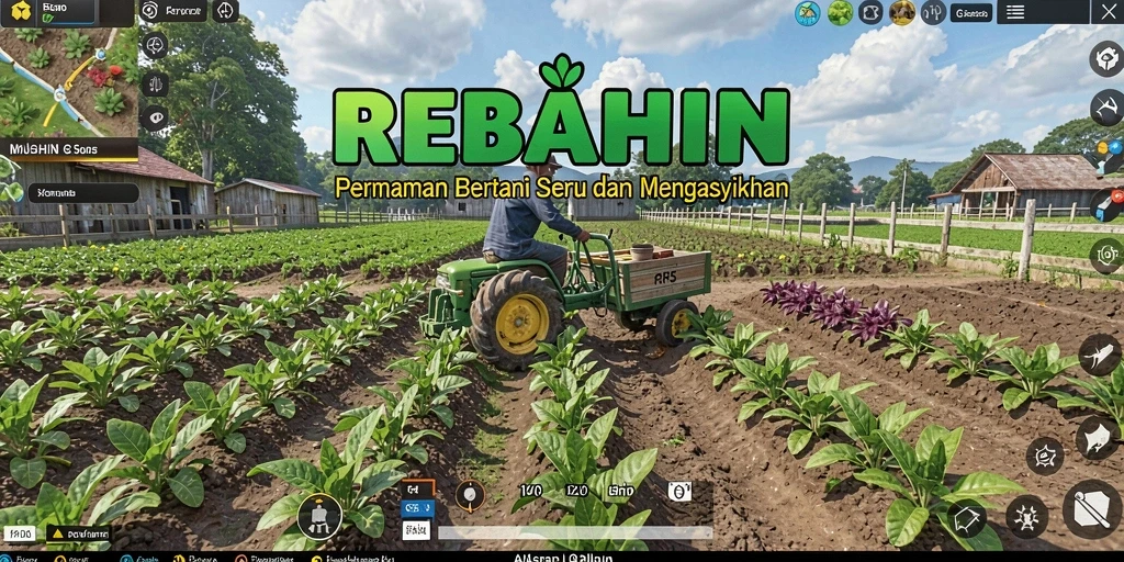 Tampilan gameplay <strong>REBAHIN</strong> menampilkan aktivitas bertani yang seru.
