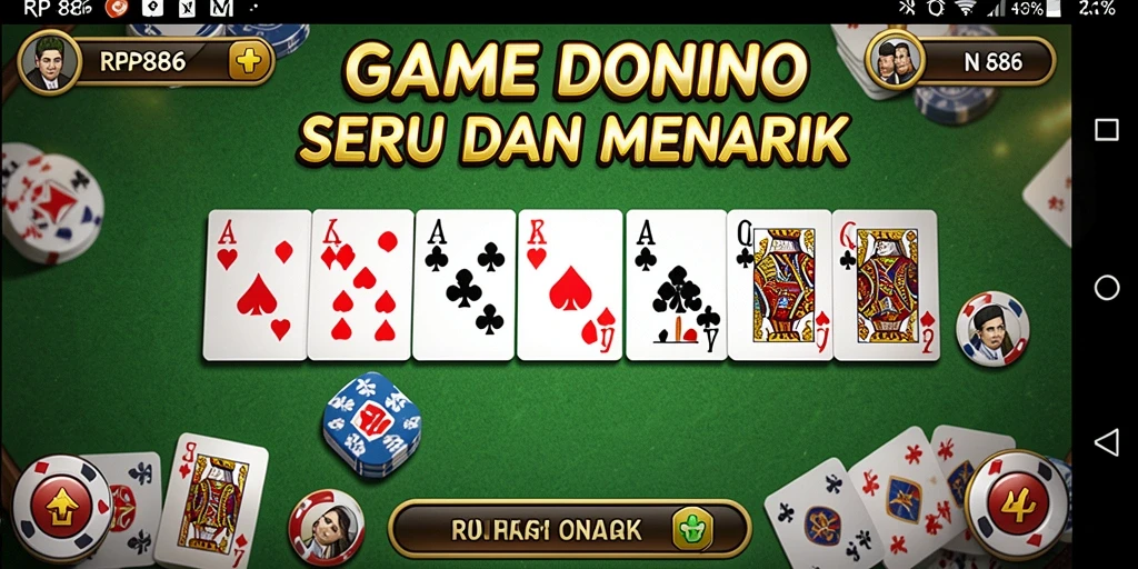 Tampilan gameplay Domino yang seru dan interaktif.