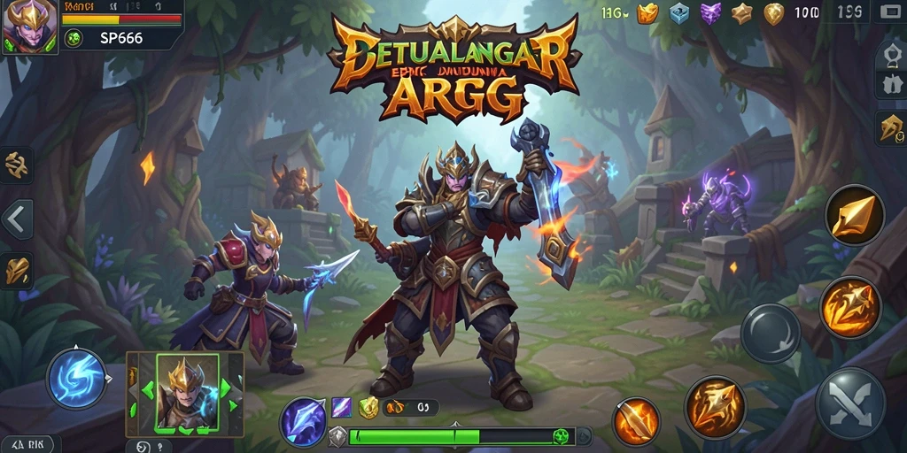 Screenshot menunjukkan pertarungan seru dalam permainan ARPG SP666.