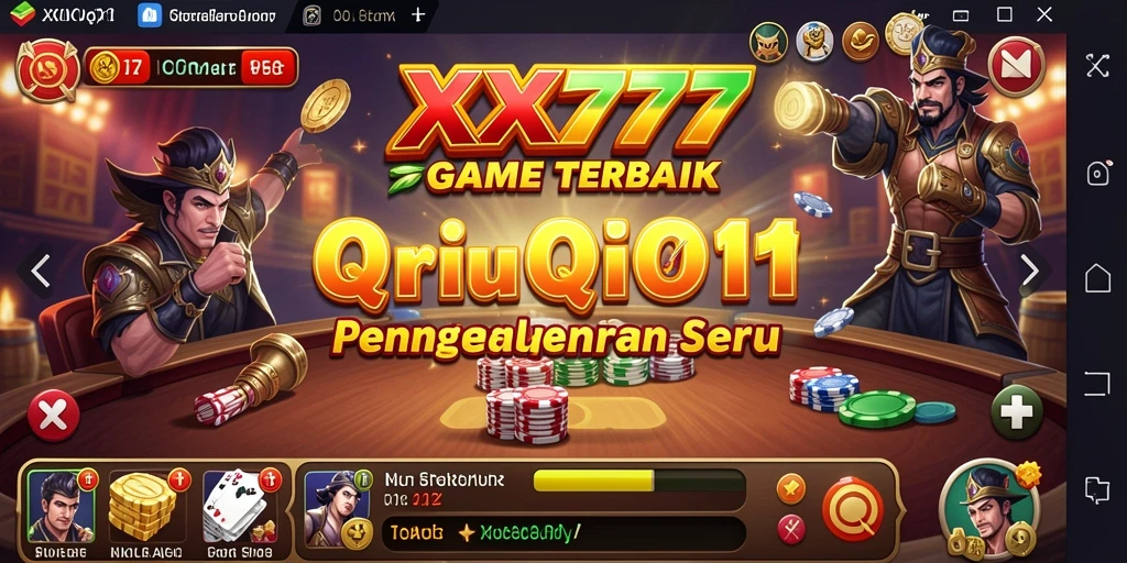 Screenshot XXX777 menampilkan gameplay seru dalam permainan QiuQiu.
